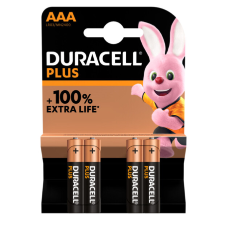 Batteries, Accumulateurs - Piles Alcalines AAA Duracell Plus Power 1.5V x 4pcs, prix de gros.