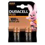 Batteries, Accumulateurs - Piles Alcalines AAA Duracell Plus Power 1.5V x 4pcs, prix de gros.