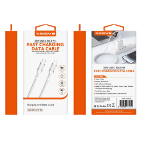 Buy USB-C/Lightning Charging Cable 1M 30W XSSIVE XSS-BR-CL-W White - Fast Charging & Durable Cable