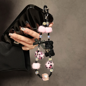 Nylon Mobile Phone Strap 32cm - Yellow Purple - Secure & Stylish Accessory