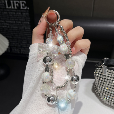 Mobile Accessory - Phone Strap White with Heart Pendant, wholesale price