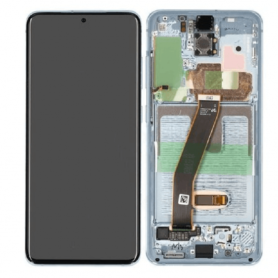 Screen, Display - Ecran Samsung Galaxy S20 4G/5G (G980/G981) Bleu + Châssis (Service Pack) - GH82-31432D, wholesale price
