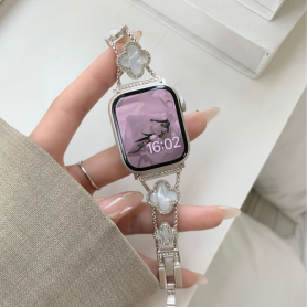 Bracelet Luxe, Bijou Montre - Bracelet en Diamant pour Apple Watch - Acier Inoxydable - Argent, prix de gros.