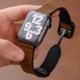 Leather Band, Strap - copy of Buckle Bracelet for Apple Watch - Genuine Leather - Black and Gold, wholesale price