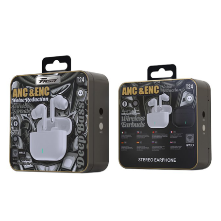 Wireless Headphones, Earbuds - Bluetooth Earphones with Screen FASR T87 - White, wholesale price