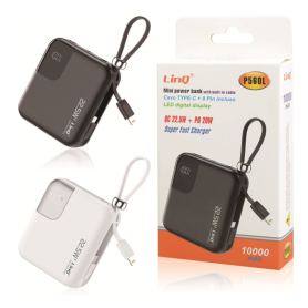 Portable Charger, Battery Pack - LinQ P560L Power Bank with 22.5W Fast Charging Cables 10000mAh – White, wholesale price