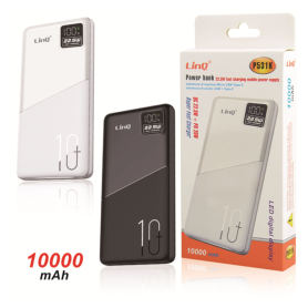 Batterie externe, Chargeur portable - Power Bank avec câbles de charge rapide 22.5 W 10000mAh LinQ P851L - Noir, prix de gros.