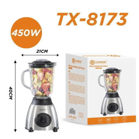 Mixeur, Robot ménager - Blender multifonction 450W 3 L en acier inoxydable et verre CIAOBOSI TX-8173, prix de gros.