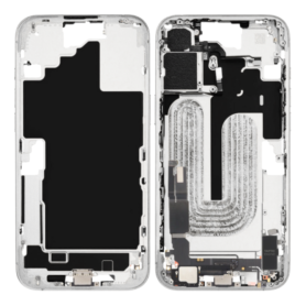 Smartphone Housing - iPhone 16 chassis without back glass or battery, white (original, disassembled), Grade B, wholesale price