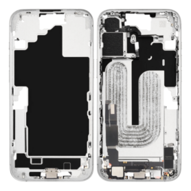 Back Cover - IPhone 16 Rear Chassis without Rear Glass without Battery White eSIM US (Original Disassembled) Grade B, wholesale 