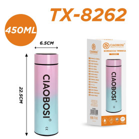 Thermal Flask, Insulated Bottle - CIAOBOSI TX-8262 Smart Thermos Bottle with Digital Display (450 ml) – Blue, wholesale price