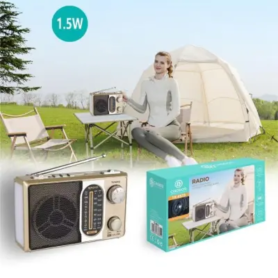 Portable Radio, Receiver - Multi-Band Portable Radio (FM/MW/SW) - Classic Design and Powerful Reception CIAOBOSI TX-8575 - Black