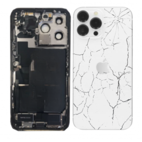 Coque, Cadre - Châssis Complet iPhone 13 Pro Blanc - Connecteur de Charge sans Batterie (Origine Demonté) - Cassé, prix de gros.