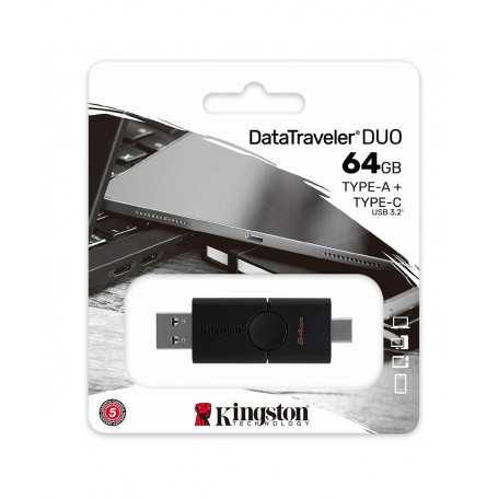 Clé USB Kingston DataTraveler DUO DTDE/64 Go - USB + USB-C (Type-C) (Origine)