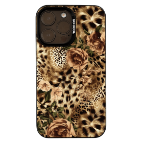 Coque de Protection Fleur Léopard pour iPhone - Élégance et Sécurité - Noir
