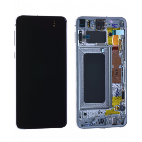 Ecran Samsung Galaxy S10E (G970) Blanc Sur Châssis (Service Pack) - GH82-18852B-18836B