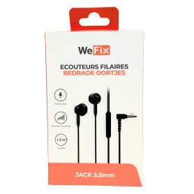Casque, Oreillette - Écouteurs Filaires Kit Main libre WeFix Jack 3,5mm - Noir, prix de gros.