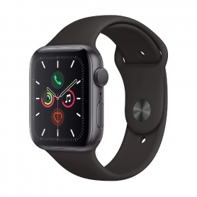 Smartwatch, Montre Intelligente - Montre Connectée Apple Watch Series 5 GPS 44mm Aluminium Noir avec Bracelet - Grade AB (TVA Su