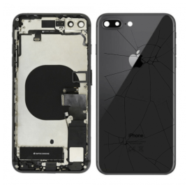 Châssis, Cadre, Structure - Châssis Complet iPhone 7 Plus Noir Brillant Connecteur de Charge Sans Batterie (Original Demonté) - 