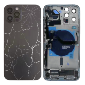 Châssis, Coque - Châssis Complet iPhone 12 Pro Noir - Connecteur de Charge sans Batterie (Original Demonté) - Cassé, prix de gro