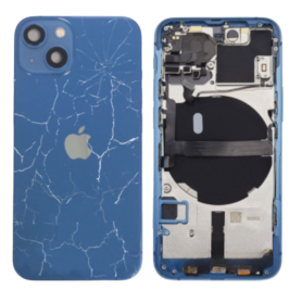 Back Cover, Rear Housing - Complete iPhone 13 Blue Chassis - Without Charging Connector (Original Disassembled) - Broken, wholes