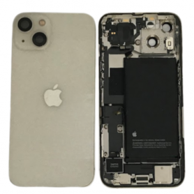 Pièce détachée, Réparation - Châssis Complet iPhone 13 Blanc - Sans Connecteur de Charge + Batterie (Origine Demonté) - Grade B,