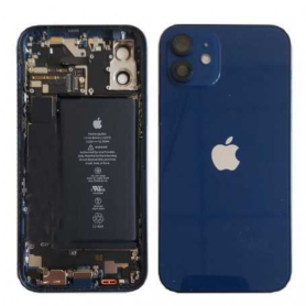 iPhone Body, Phone Frame - Complete iPhone 12 Blue Chassis - Without Charging Connector + Battery (Original, Removed) - Grade B,