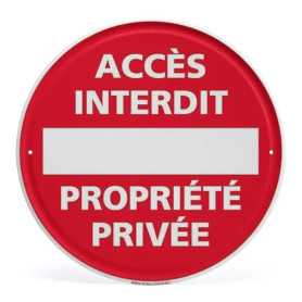 Sign, Notice - Circular aluminum plaque - No Access Private Property Panel - 20*20cm - Without accessories, wholesale price