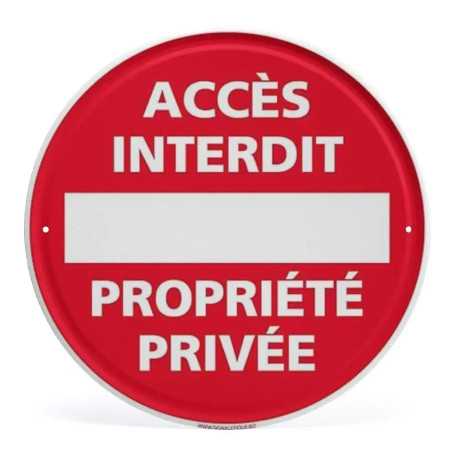 Sign, Notice - Circular aluminum plaque - No Access Private Property Panel - 20*20cm - Without accessories, wholesale price