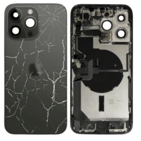 Back Cover, Housing - Complete iPhone 14 Pro Black Chassis - Without Charging Connector (Original Disassembled) - Broken, wholes