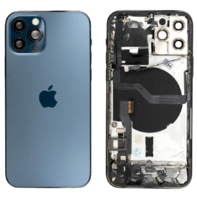 Châssis, Boîtier - Châssis Complet iPhone 12 Pro Bleu - Sans Connecteur de Charge (Origine Demonté) - Grade B, prix de gros.