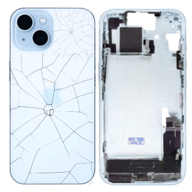 Châssis, Coque - Chassis Complet iPhone 15 Bleu Sans Connecteur de Charge (Origine Demonté) - Cassé, prix de gros.