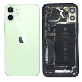 iPhone Frame, Chassis - Complete iPhone 12 Mini Green Chassis - Without Charging Connector + Battery (Original, Disassembled) - 