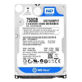 Stockage Externe, HDD - Disque Dur WESTERN DIGITAL WD7500BPVT - 2.5" - 750 Go - SATA - Occasion, prix de gros.