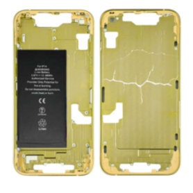 Smartphone Component - copy of iPhone 14 Chassis White - without Charging Connector with Battery without Back Glass (Original Re