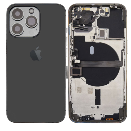 Back Glass, Rear Cover - copy of Back Cover Housing iPhone 13 Pro Max Graphite - Charging Connector + Battery (Original Dismantl
