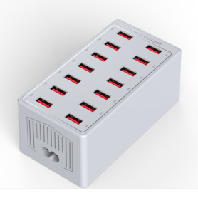 Charging Hub, Power Station - 14-Port USB Desktop Charger 105W Smart Fast Charging 5V 2.4A - White, wholesale price
