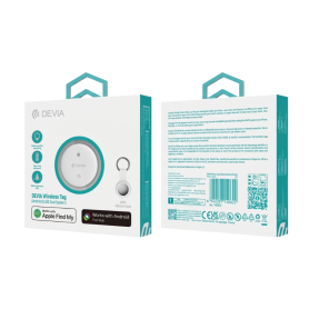Tracker, Locator - Devia MFi Wireless Tag Object Locator Compatible with Apple Find My and Android - White, wholesale price