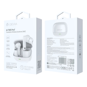Earphones, Headphones - Devia TWS Pro7 Series EM424 AI Wireless Earbuds - White, wholesale price