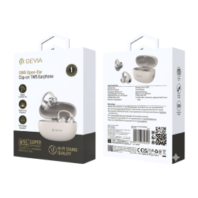 Earbuds, Headphones - Devia Lite 4 OWS Clip-on Wireless Earphones - Beige, wholesale price