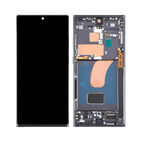 Écran, Display - Ecran Samsung Galaxy S23 Ultra 5G (S918) Noir + Châssis (Original Reconditionné), prix de gros.