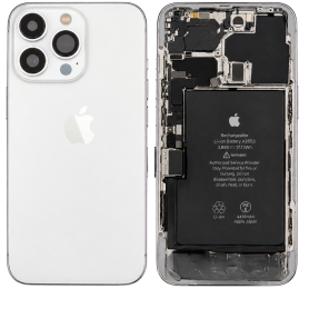 Châssis, Cadre - Châssis Complet iPhone 13 Pro Max Blanc - Sans Connecteur de Charge + Batterie (Origine Demonté) Grade AB, prix