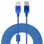 Rallonge USB 2.0 Type A mâle / mâle - 1,5m Bleu