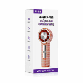 Cooling Device, Mini Fan - M68 USB-C Rhinestone Edition Mini Portable Cooling Fan - Orange, wholesale price