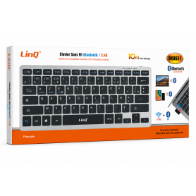 Keyboard, Keypad - Wireless Bluetooth / 2.4G Keyboard LinQ BK8651 - French AZERTY - Gray, wholesale price