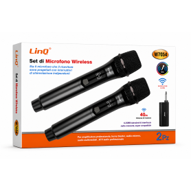 Audio Equipment, Microphone - 2 Wireless Microphone Set LinQ W7054 - Black, wholesale price
