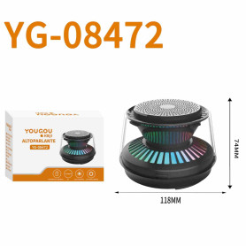 Speaker, Audio Device - CIAOBOSI YG-08472 Bluetooth Speaker with Lights – Black, wholesale price