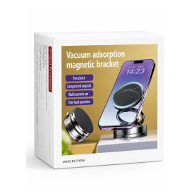 Support Voiture, Porte-Téléphone - Support Téléphone Magnétique Rotatif 360° – Fixation Sous Vide – Pliable & Réglable – Support