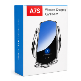 Support Téléphone, Chargeur Voiture - A7S Support de Téléphone Voiture avec Chargeur Sans Fil Intelligent 15W - Noir, prix de gr