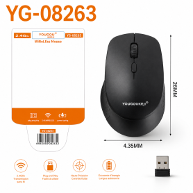 Périphérique, Accessoire - Souris Sans Fil 2,4 GHz CIAOBOSI YOUGOU YG-08263 - Noir, prix de gros.